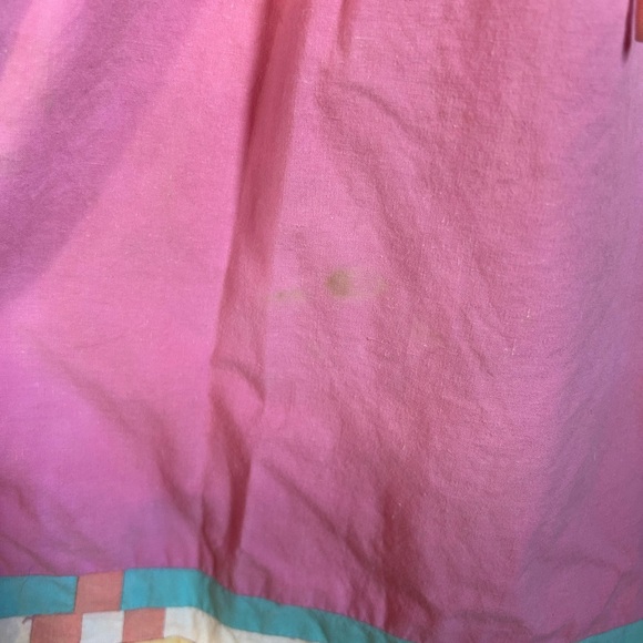 Vintage 80's Boho Southwest Indian Cotton Pink Patchwork Dress Size M - Picture 13 of 16